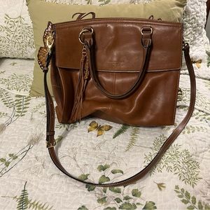Beautiful All Leather Tignanello crossbody satchel